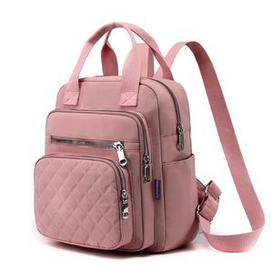 Small Backpack for Women Casual Quilted Square Bag Waterproof Multi Pockets🐱